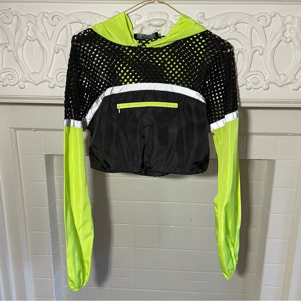 AKIRA Cropped Fishnet Windbreaker